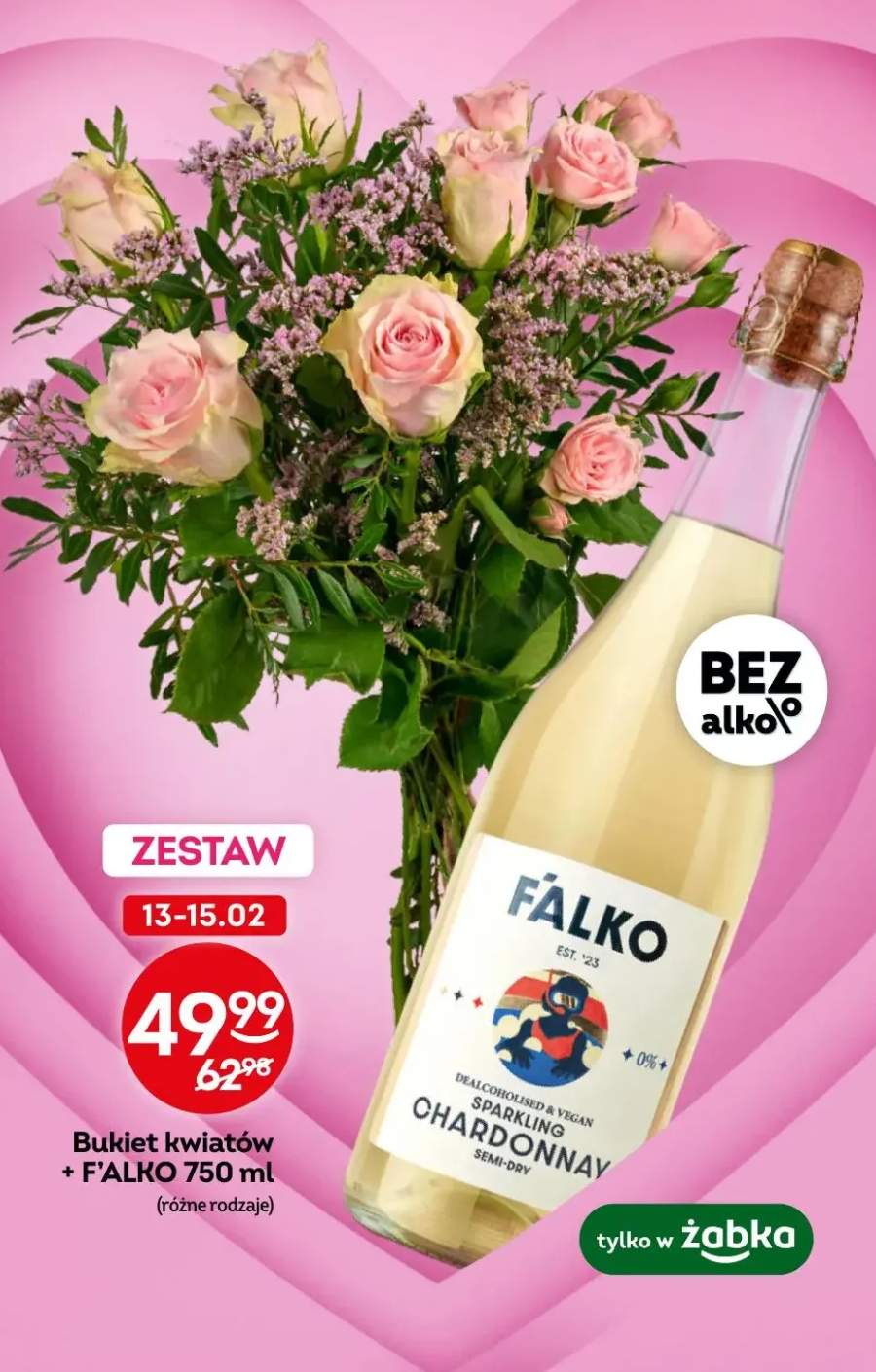 Bukiet kwiatów + wino Sparkling Chardonnay