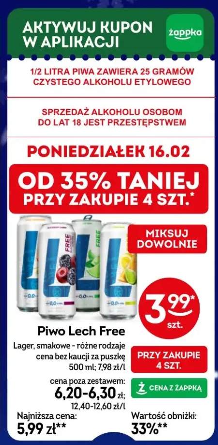 Piwo Lech Free Lager, smakowe różne rodzaje