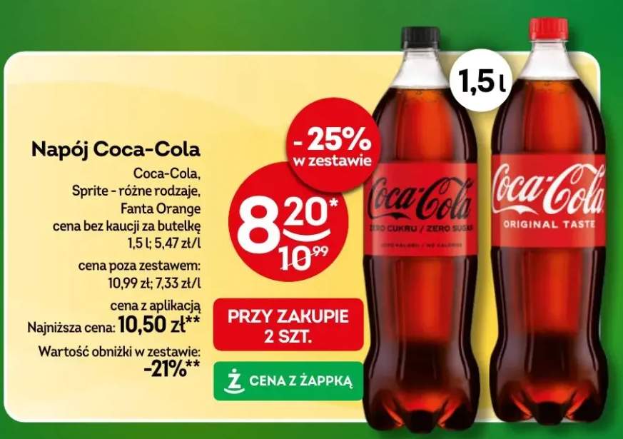 Napój Coca-Cola Coca-Cola, Sprite - różne rodzaje, Fanta Orange