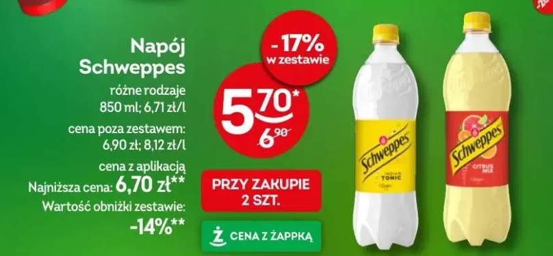 Napój Schweppes różne rodzaje
