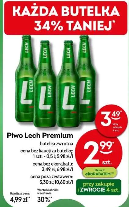 Piwo Premium butelka zwrotna