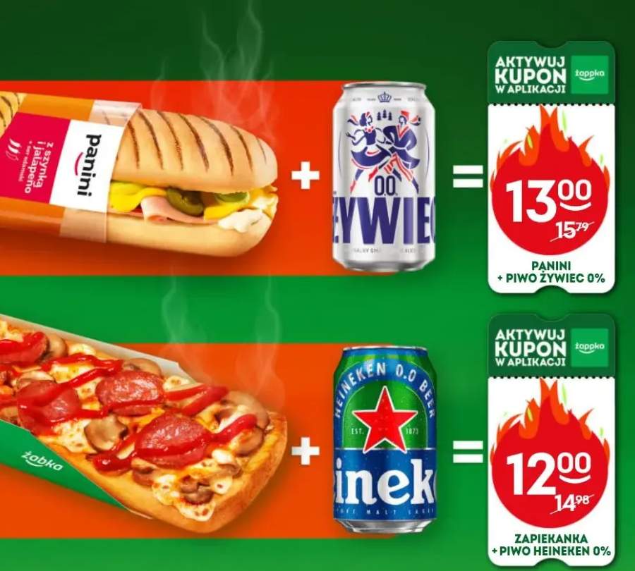 Panini + piwo Żywiec 0%