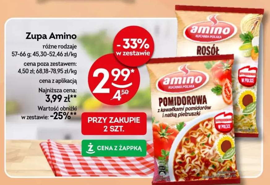 Zupa Amino różne rodzaje