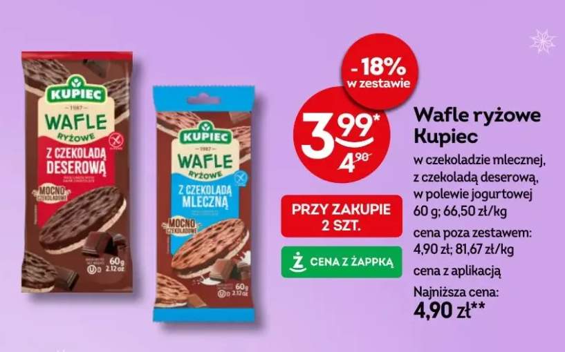 Wafle ryżowe w czekoladzie mlecznej