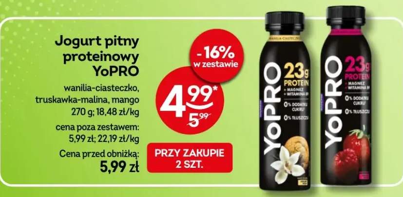Jogurt pitny proteinowy wanilia-ciasteczko