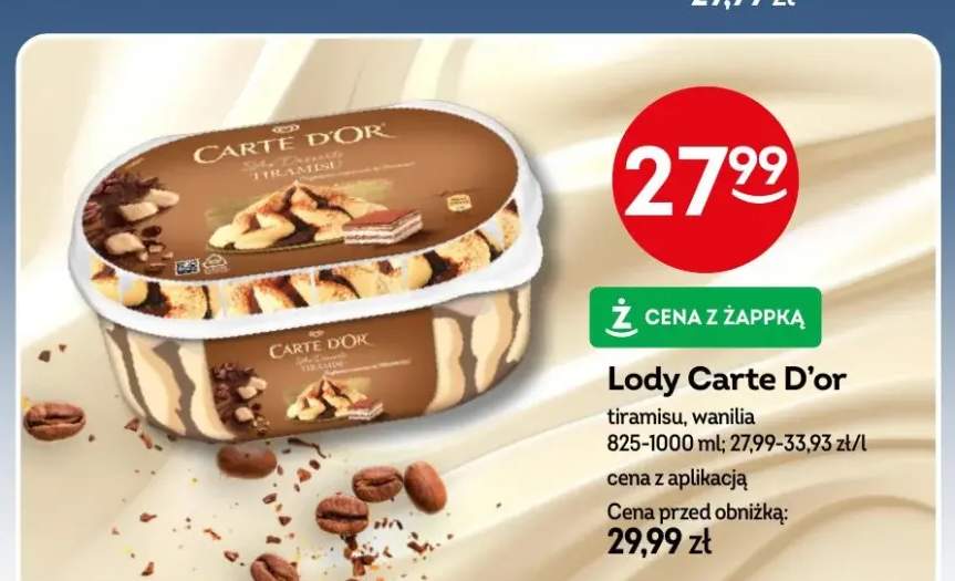 Lody tiramisu, wanilia