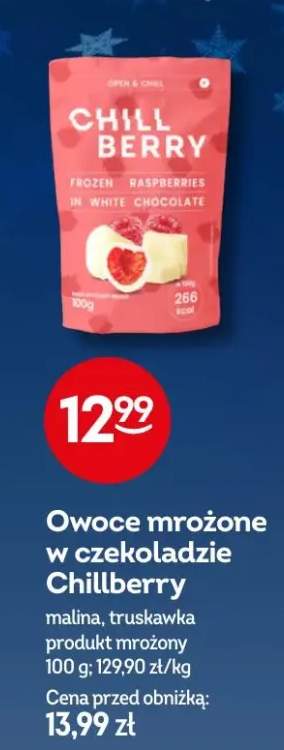 Owoce mrożone w czekoladzie malina, truskawka