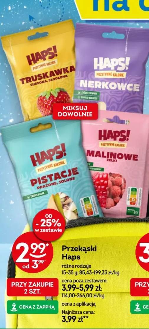 Przekąski Truskawka suszona/rodzana, Nerkowce w czekoladzie mlecznej & malina, Pistacje prażone, solone, Malinowe żelki