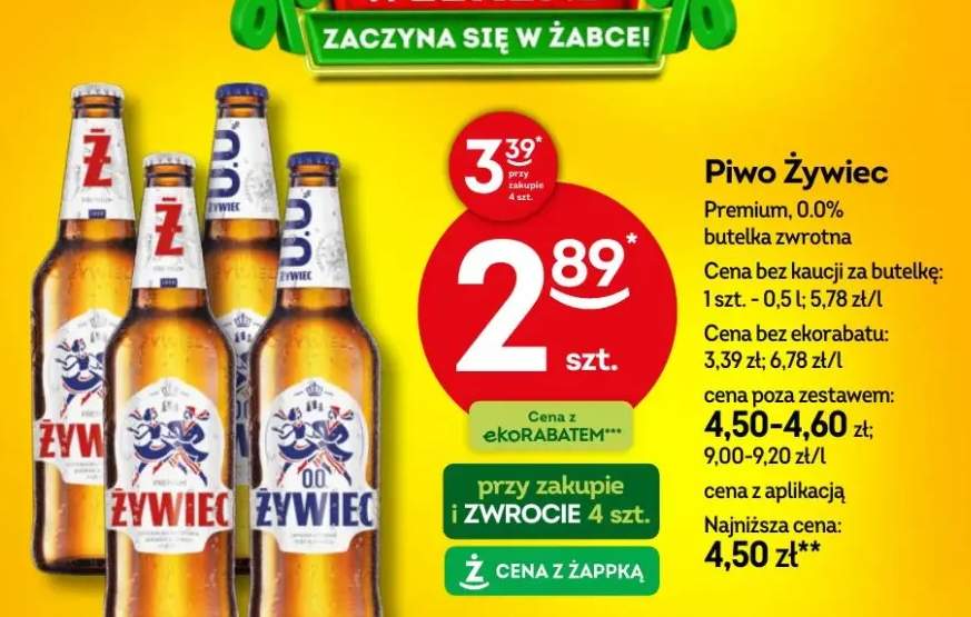 Piwo Żywiec Premium 0,0% butelka zwrotna