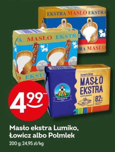 Masło ekstra Lumiko, Łowicz albo Polmlek
