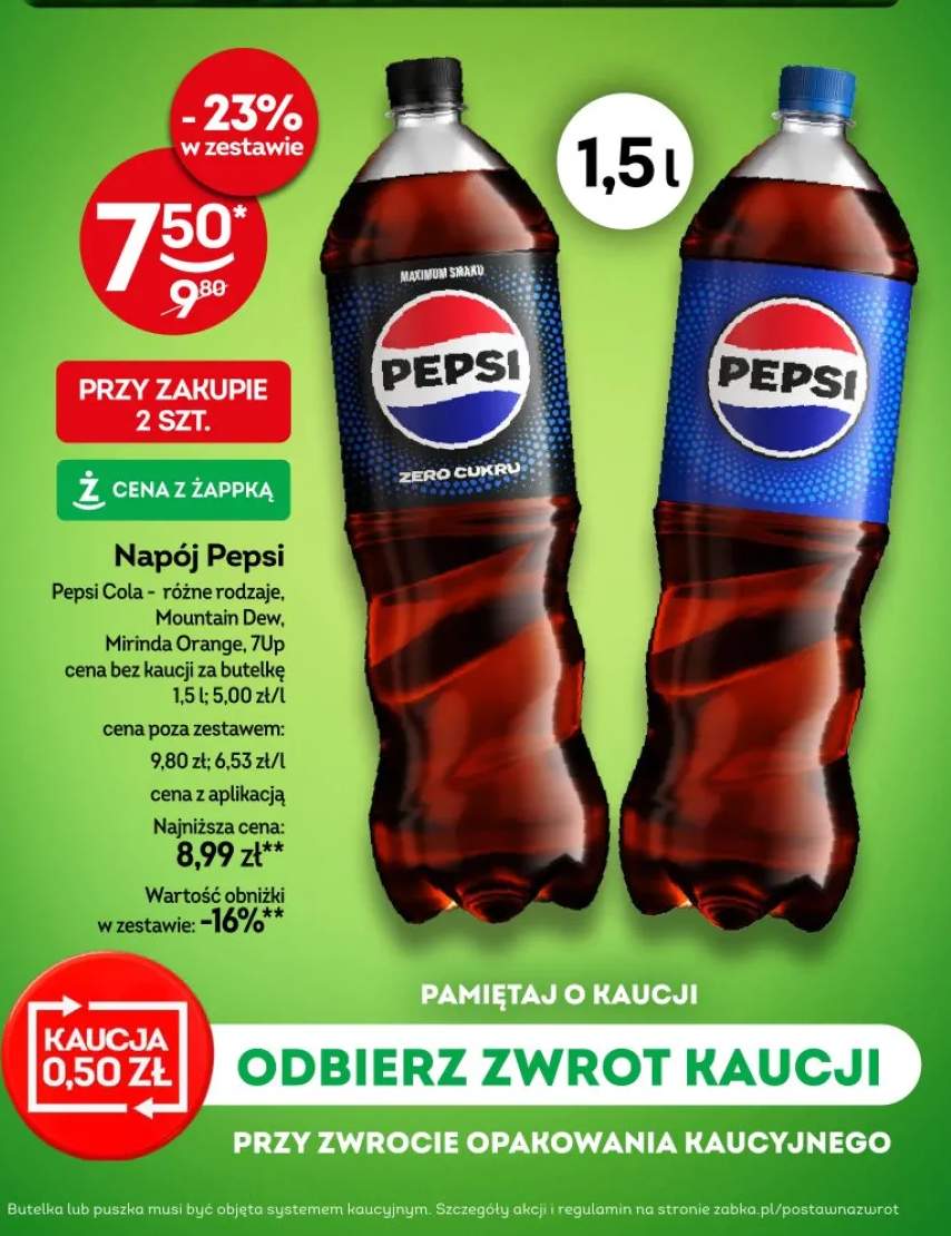 Napój Pepsi różne rodzaje