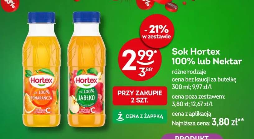 Sok 100% lub Nektar różne rodzaje