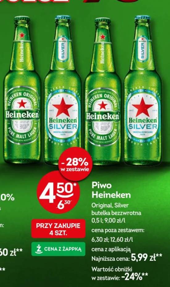 Piwo Heineken Silver butelka bezzwrotna