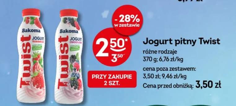 Jogurt pitny Twist różne rodzaje