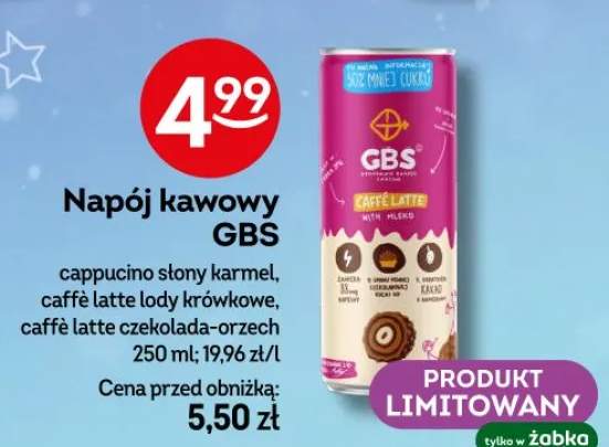 Napój kawowy cappucino słony karmel, caffè latte lody krówkowe, caffè latte czekolada-orzech