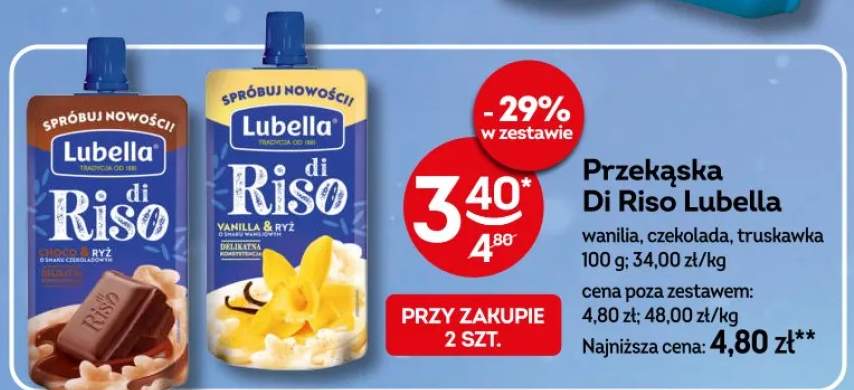 Przekąska Di Riso wanilia, czekolada, truskawka
