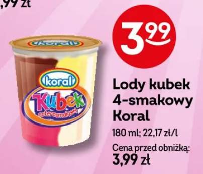 Lody kubek 4-smakowy Koral