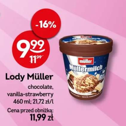 Lody Müller chocolate, vanilla-strawberry