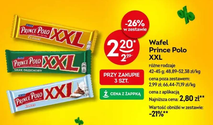 Wafel Prince Polo XXL różne rodzaje