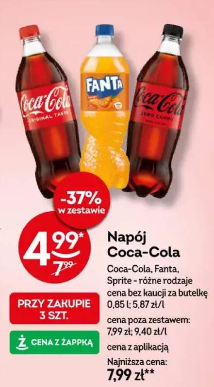 Napój Coca-Cola, Fanta, Sprite - różne rodzaje