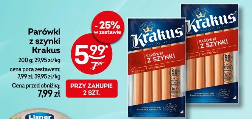 Parówki z szynki wieprzowe