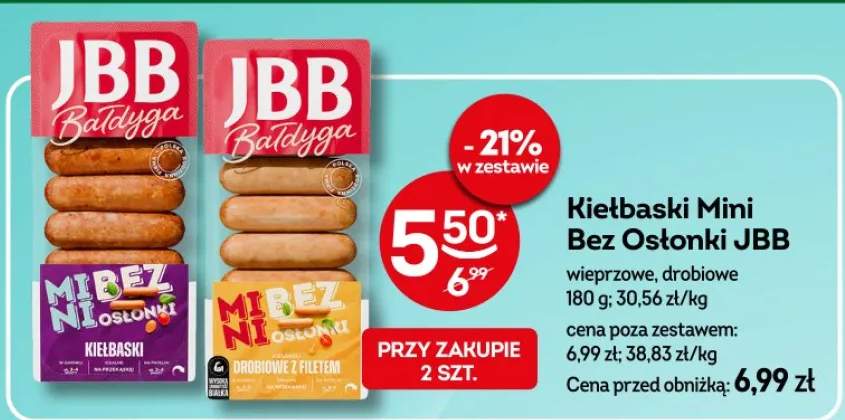 Kiełbaski mini bez osłonki wieprzowe