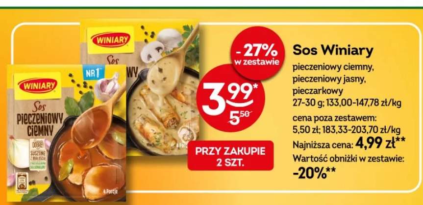 Sos pieczeniowy ciemny, pieczeniowy jasny, pieczarkowy