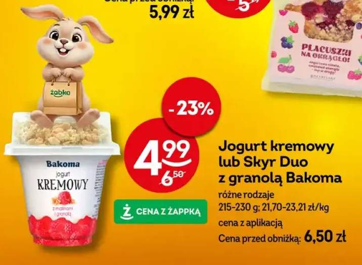 Jogurt kremowy lub Skyr Duo z granolą