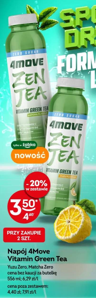 Napój 4Move Vitamin Green Tea Yuzu Zero, Matcha Zero