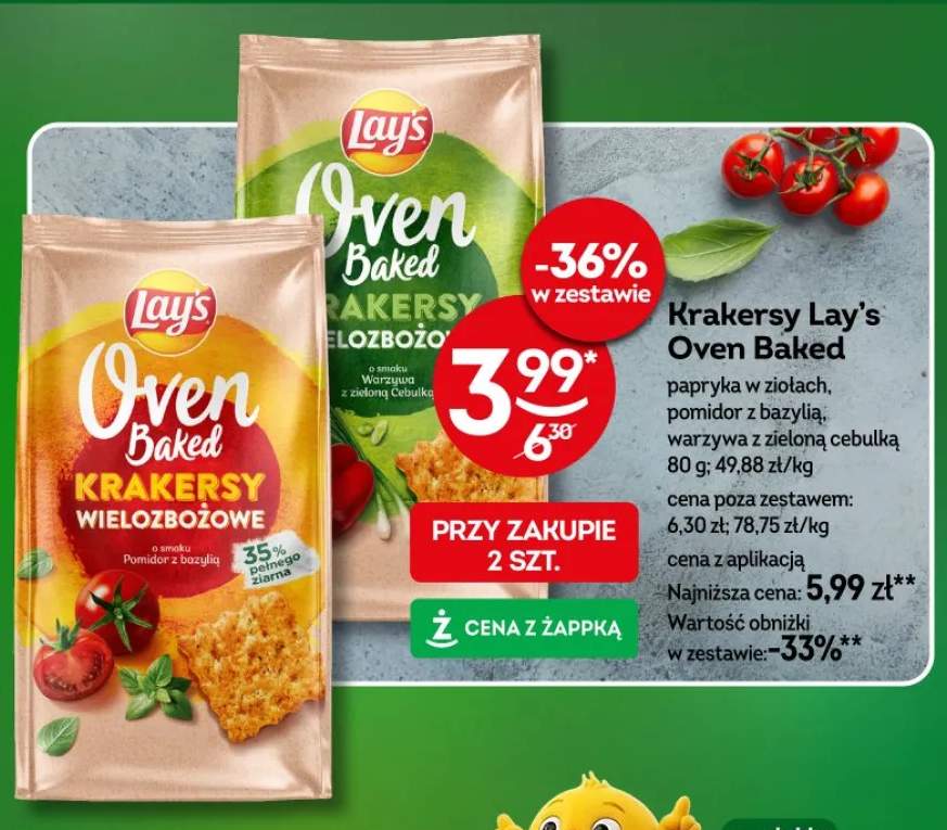 Krakersy Oven Baked warzywa z zieloną cebulką