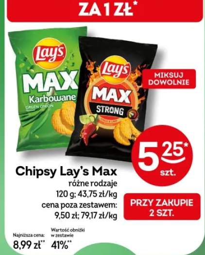 Chipsy Lay's Max różne rodzaje