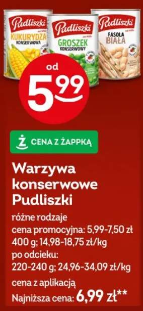 Warzywa konserwowe groszek konserwowy