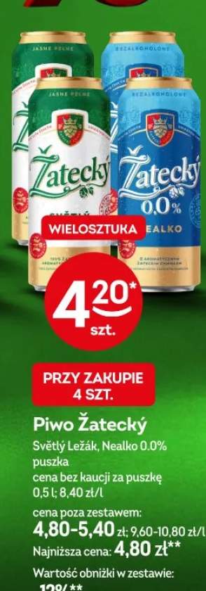 Piwo Żatecký Světlý Ležák, Nealko 0.0%