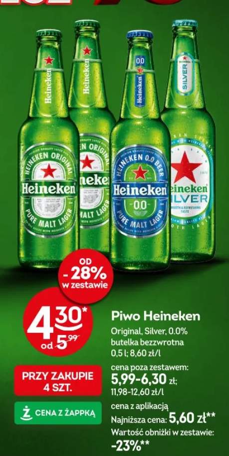 Piwo Heineken Original, Silver, 0.0%