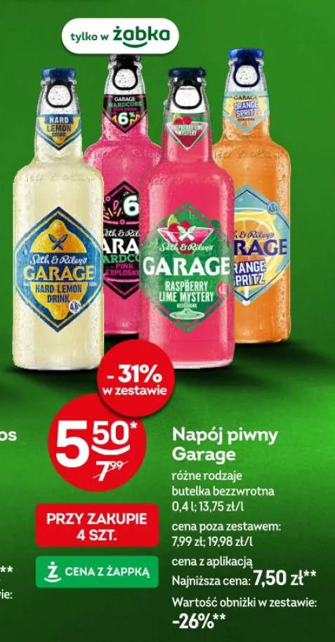 Napój piwny Garage różne rodzaje