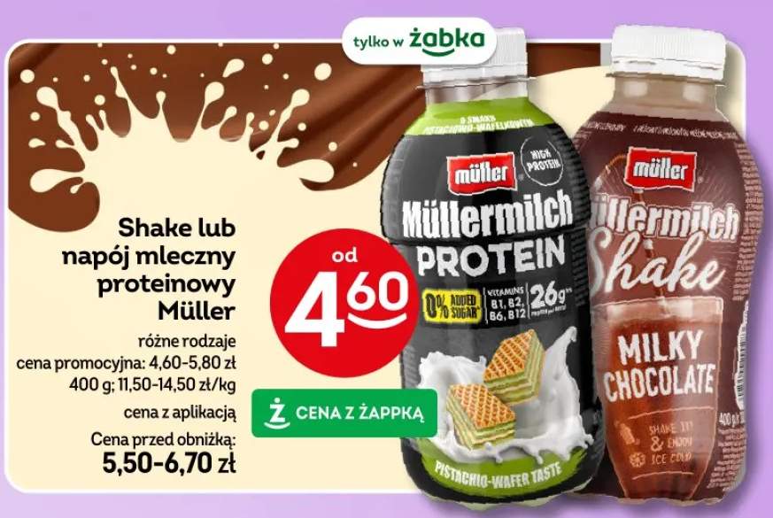 Shake lub napój mleczny proteinowy różne rodzaje