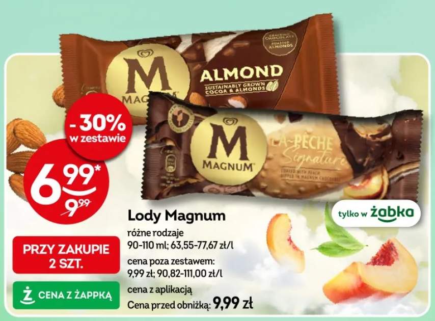 Lody Magnum różne rodzaje