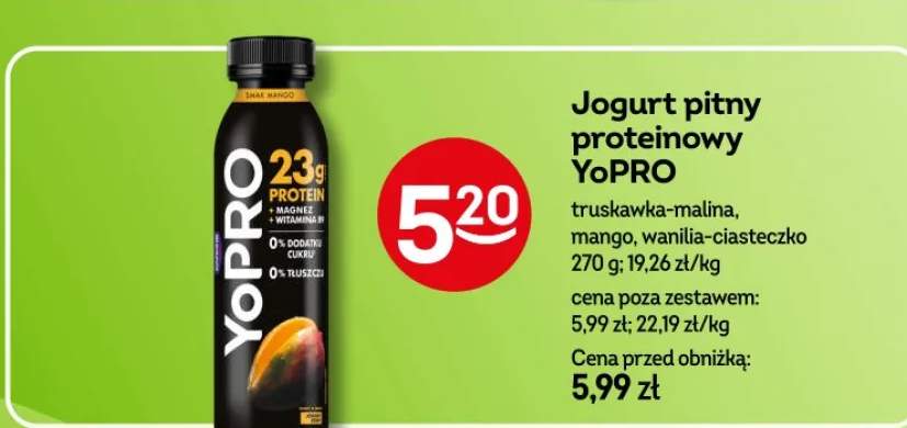 Jogurt pitny proteinowy truskawka-malina, mango, wanilia-ciasteczko