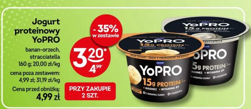 Jogurt proteinowy banan-orzech, stracciatella