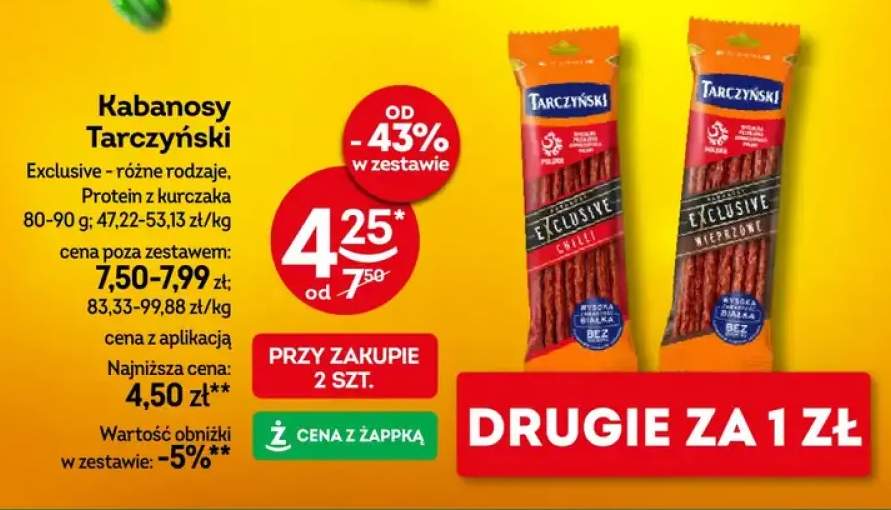 Kabanosy Tarczyński Exclusive różne rodzaje protein z kurczaka