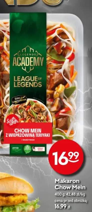 Makaron chow mein z wieprzowiną teriyaki