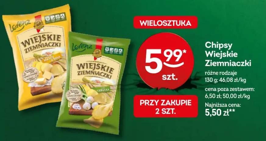 Chipsy wiejskie ziemniaczki różne rodzaje