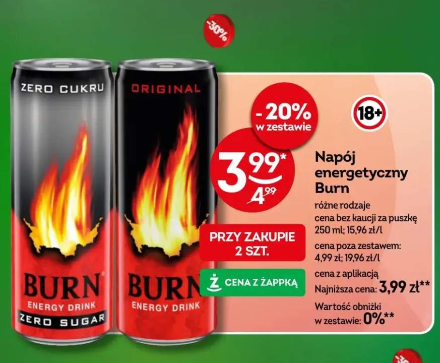 Napój energetyczny Burn Zero Sugar