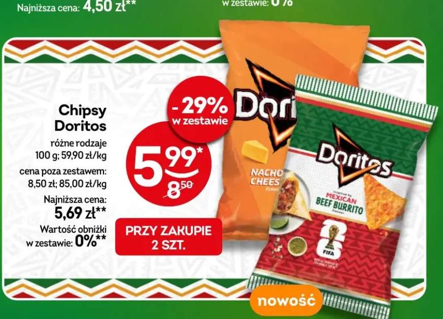 Chipsy Doritos różne rodzaje