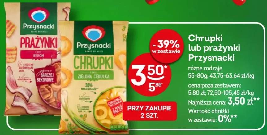 Chrupki lub prażynki różne rodzaje