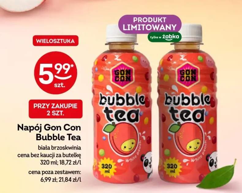 Napój bubble tea biała brzoskwinia