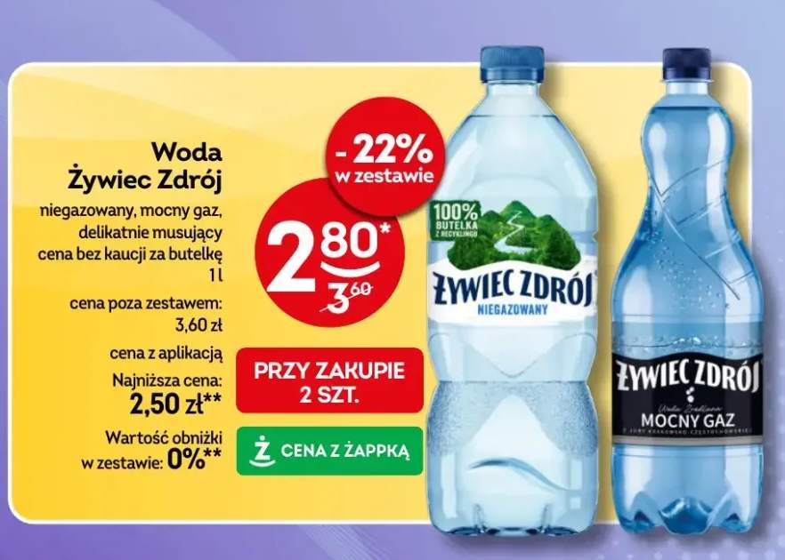 Woda niegazowany, mocny gaz, delikatnie musujący