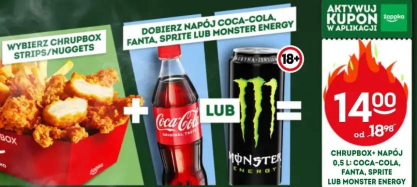 Chrupbox + napój Coca-Cola, Fanta, Sprite lub Monster Energy