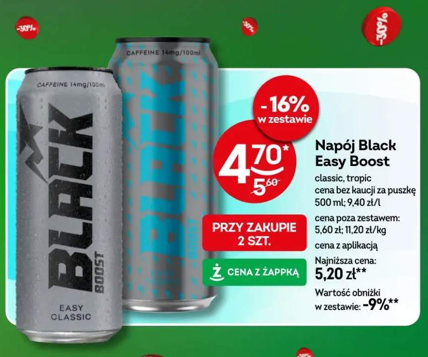 Napój Black Easy Boost classic, tropic
