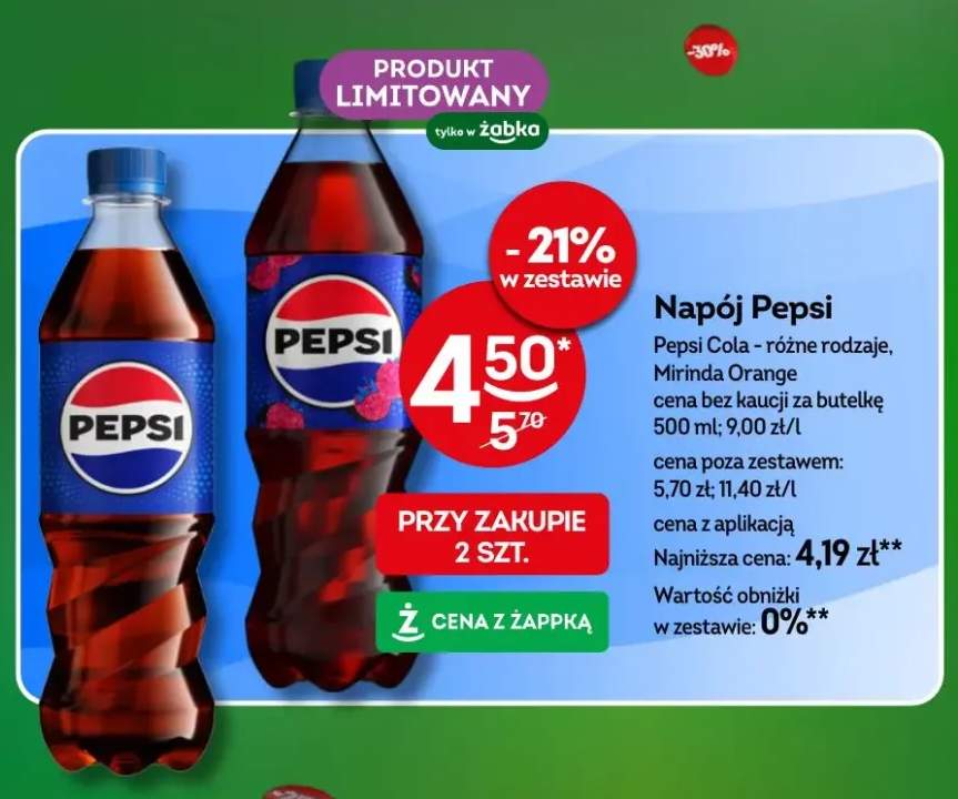 Napój Pepsi różne rodzaje